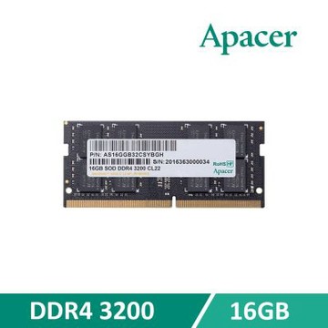 宇瞻 Apacer DDR4 3200 16GB 筆記型記憶體 (1024*8)