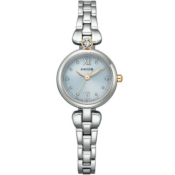 CITIZEN 星辰錶 wicca 璀璨水晶 小巧太陽能女錶(KP5-611-93)-23mm-藍面鋼帶【刷卡回饋 分期0利率】【APP下單22%點數回饋】