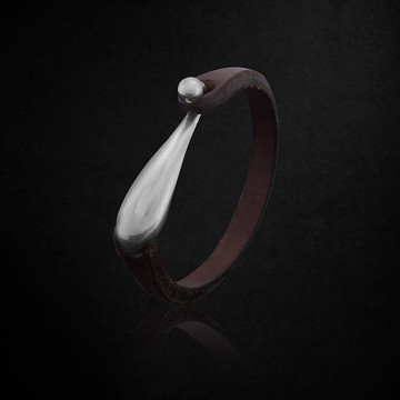 The Levant - 男士皮革與 925k 純銀手鍊