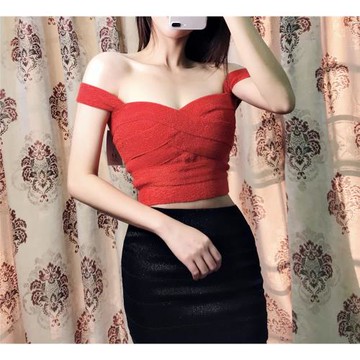 模特實拍 繃帶洋裝吊帶背心上衣性感夜店女裝