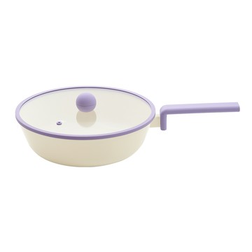 Planet系列28cm炒鍋(電磁底)+玻璃蓋-星球紫