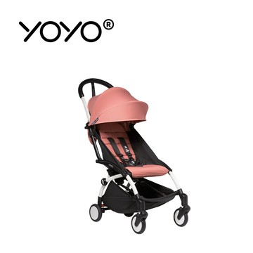 Stokke - YOYO² 法國 6+ 推車組合(含車架)-白色車架+桃色