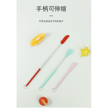 ✨台灣現貨?? 新款迷你矽膠 小尖刮刀 小刮勺 醬料 帶掛扣 可伸縮刮刀 挖取勺 #丹丹悅生活