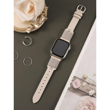 【台灣出貨】熱銷新款 適用 APPLE WATCH 鋼圈小蠻腰 真皮錶帶 SE S11 S9 S10 46mm 女士錶帶