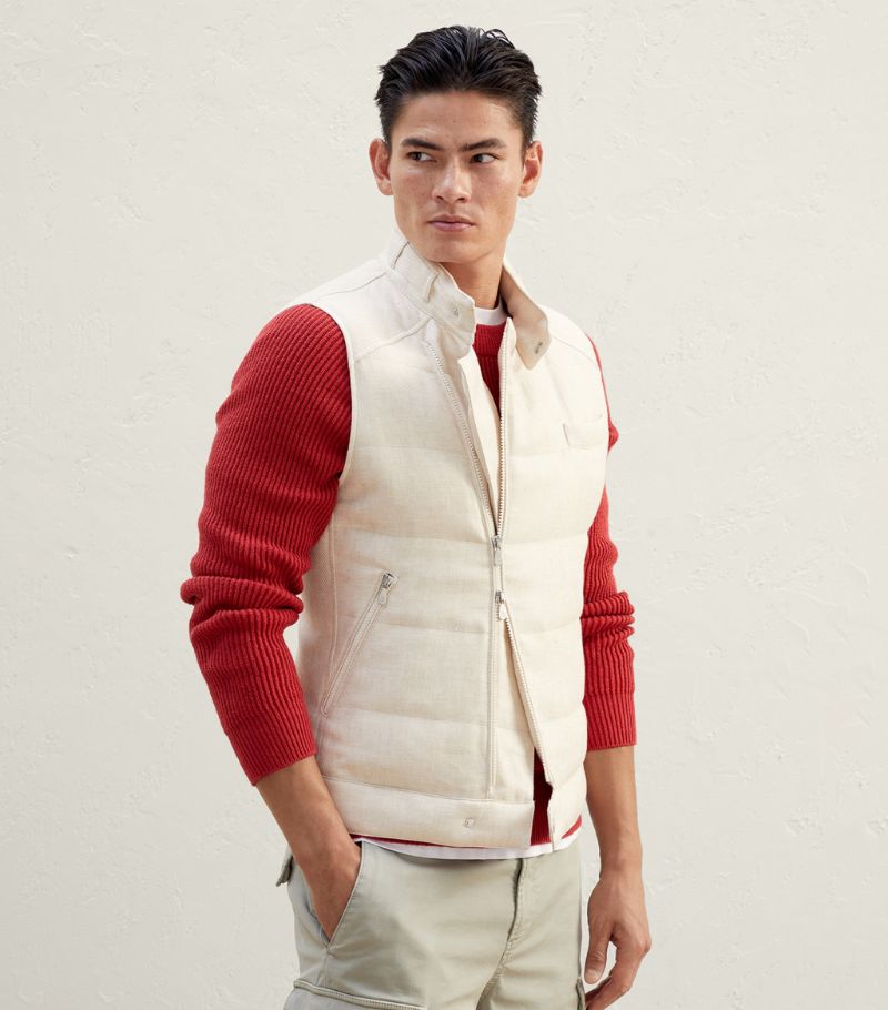 Brunello Cucinelli Down Linen-Wool Gilet