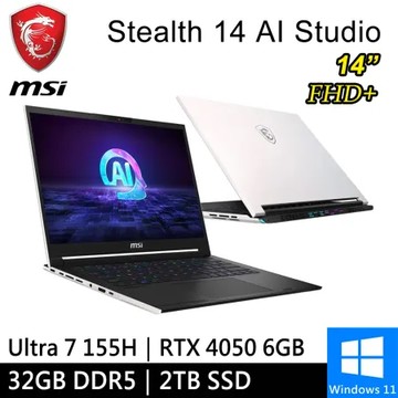 微星 Stealth 14 AI Studio A1VEG-200TW-SP5 白(64G DDR5/2T SSD)特仕