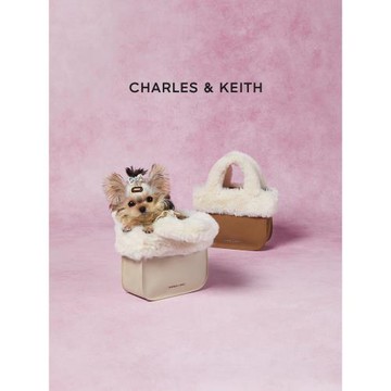 (免運)CHARLES&KEITH夏季女包CK11-30271445榛子包柔軟毛絨手提托特包女