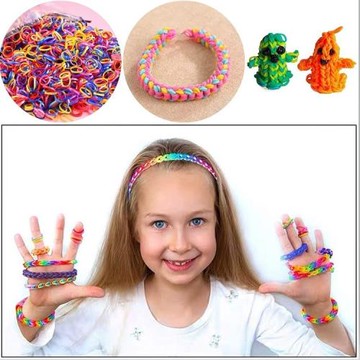 2500根40格彩虹手工編織器DIY彩色橡皮筋兒童益智玩具編織手鏈