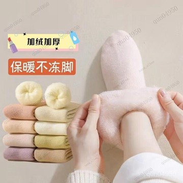 台灣發貨⚡女襪 秋冬款防凍超厚襪 加絨加厚保暖中筒月子襪 睡眠襪 中筒襪 加厚保暖襪