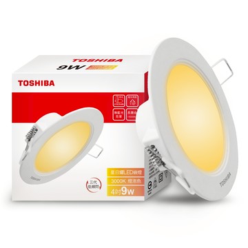 TOSHIBA 星日耀9W LED崁燈 4吋 燈泡色