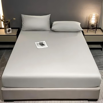 A&R 三件組 100%天絲床罩組 床罩x1+枕套x2  灰色  床罩 150 x 200 + 22cm + 枕套 48 x 74cm  床罩 + 枕套組