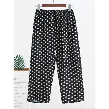 薄款中老年人造棉長褲大碼寬松休閑老太太外穿褲子媽媽棉綢睡褲夏