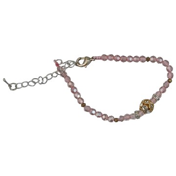 綠蒂資訊 晶鑽粉水晶手鍊 時尚潮流款  5g  粉色