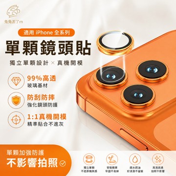 電鍍鷹眼 單顆隱形 鏡頭圈 適用 iPhone 18 17 16 17E 15 11 12 13 Pro 鏡頭貼 玻璃貼