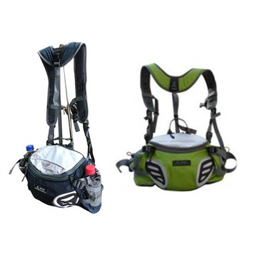 ~雪黛屋~EYE 腰臀包超大容量雙水瓶單車包超輕量防水尼龍布腰背肩斜後背HEYE053