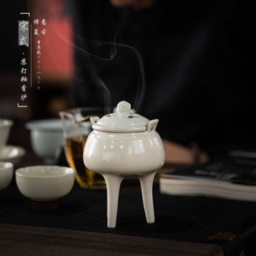 宋氏三足香爐家用復古高腳沉香檀香爐線香爐供奉禪意篆香香道茶道