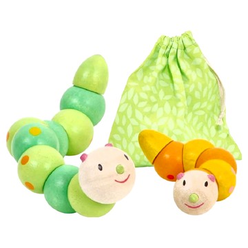 mentari 親子毛蟲扭扭樂木質玩具 無毒圓邊  多色  1組  39 x 4cm