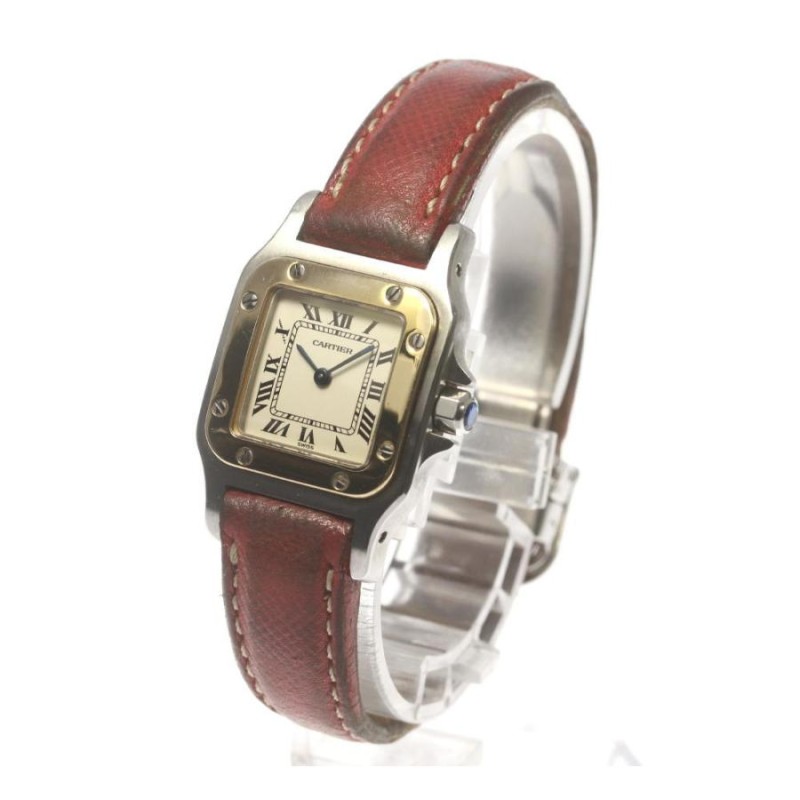 ☆良品【CARTIER】カルティエ サントスガルベSM SS/YG 革ベルト クォーツ レディース | LINEブランドカタログ