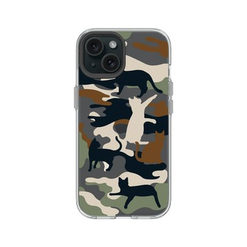 iPhone 15 Clear 透明 - Camouflage / 迷彩 - 喵迷彩-黑