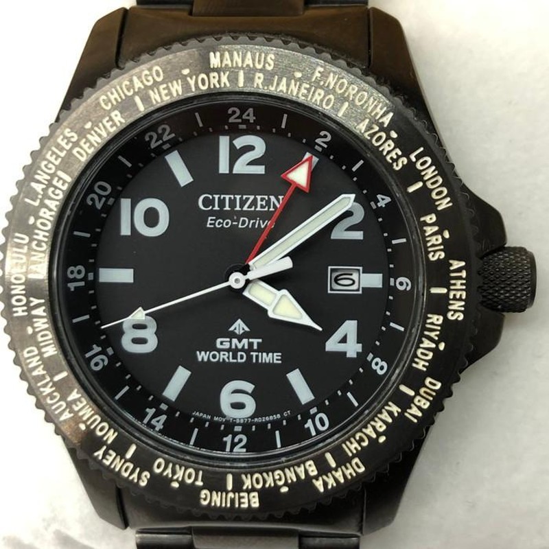 中古】CITIZEN メンズ 腕時計 プロマスターGMT エコドライブ B877-R011626 文字盤ブラック [jgg] |  LINEブランドカタログ