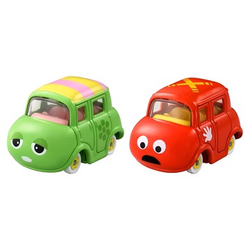 TOMICA DT 黏土人汽車兩入組 3歲以上  紅色 + 綠色  8 x 4 x 4cm  1盒