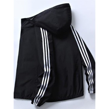 春秋季男士外套運動休閑百搭連帽夾克上衣薄款寬松男裝上衣服褂子