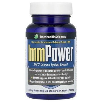 American Biosciences, ImmPower®，AHCC® 機體抵抗系統支援，1,000 毫克，30 粒素食膠囊（每粒膠囊 500 毫克）