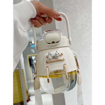 水杯女超大容量2000ml帶吸管大肚水壺2025新款玻璃高顏值泡茶杯子