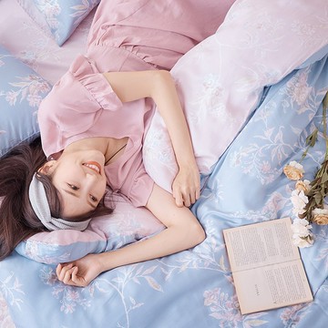 戀家小舖 100%天絲 床包兩用被套組 / 雙人加大【綠葉扶花】60支天絲 含兩件枕套 台灣製