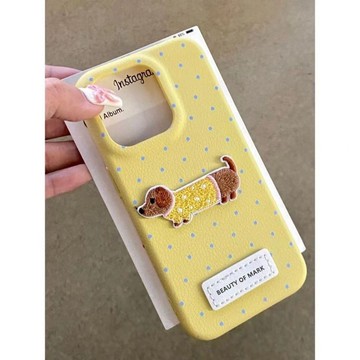 藍衣刺繡狗適用蘋果手機殼保護套iPhone 16 15 14 13 12 11 Promax XR XS 8 7p