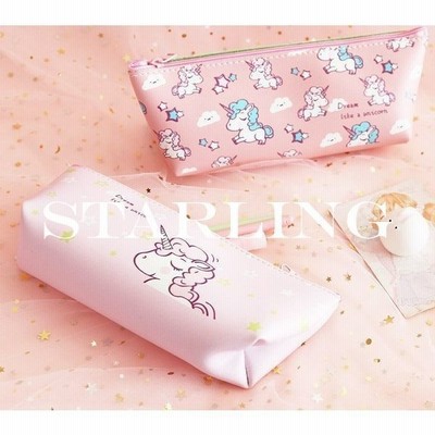ペンケース ペンポーチ 筆箱 文房具 ボーダー ユニコーン 星 スター ファスナー 可愛い かわいい 文具 ペン入れ 女の子 学生 学校 通販 Lineポイント最大get Lineショッピング
