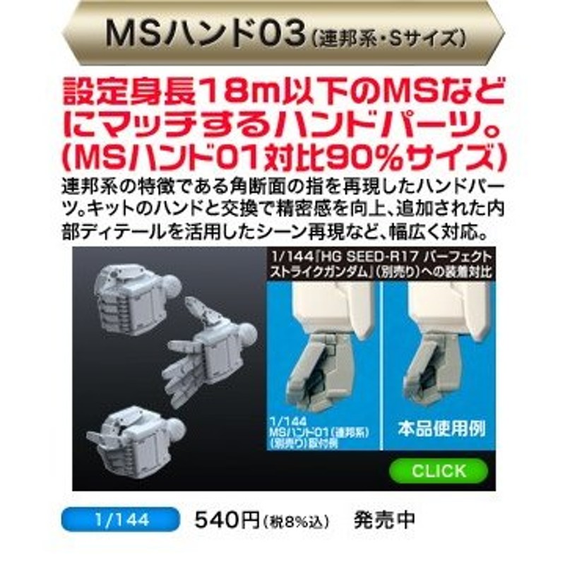 1/144 MSハンド03連邦系・Sサイズ バンダイ ビルダーズパーツHD 通販 LINEポイント最大0.5%GET | LINEショッピング