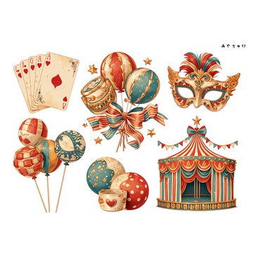 【六月新品】20-134-0309 裁切用紙 馬戲團風格