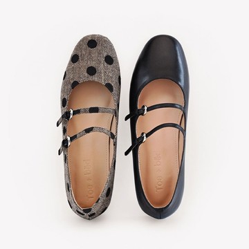 波點雙帶粗跟瑪麗珍 | 西班牙手工 | 復古新款鞋