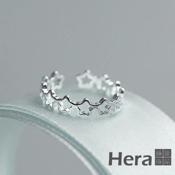 【Hera 赫拉】精鍍銀星星手工手工開口可調戒指 H111040505
