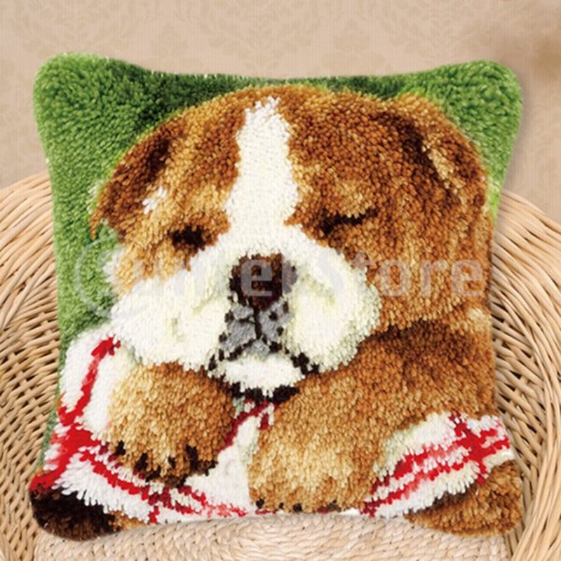 Diy ラッチフックキット 43x43cm 枕カバー ソファクッションカバー 犬 ふわふわ 2セット 通販 Lineポイント最大0 5 Get Lineショッピング