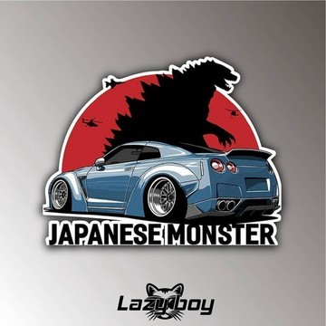 哥吉拉 MONSTER 車貼 貼紙 防水貼紙 行李箱貼紙 安全帽貼紙 筆電貼紙 反光貼紙 汽車貼紙 機車貼紙