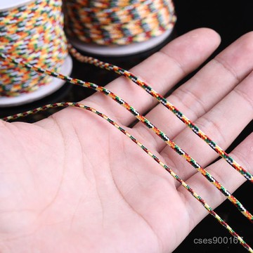 桃園出貨☘五彩繩綫 玉綫金剛 文玩 星月五色手工 佛珠 穿串珠 編織手繩 耐磨 A6GE