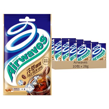 Airwaves 超涼無糖口香糖 冷萃咖啡口味  28g  10包