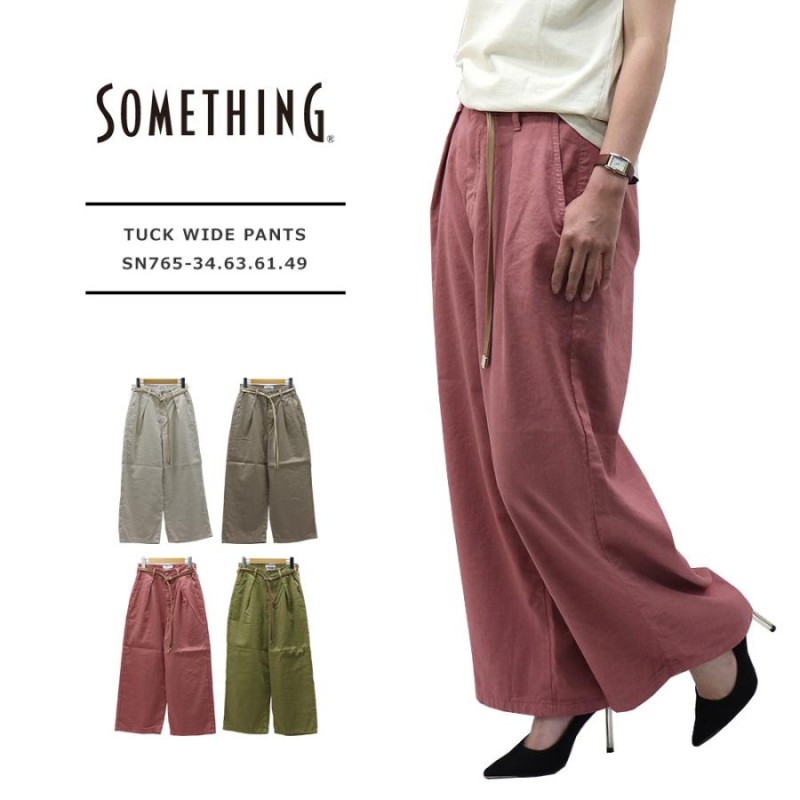 SOMETHING(サムシング) LADIES TUCK WIDE PANTS / レディース