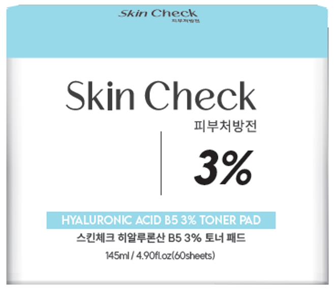 韓國SkinCheck爽膚棉60片-3% HA+B5保濕