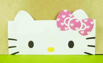 【震撼精品百貨】Hello Kitty 凱蒂貓~頭型卡片-愛心桃