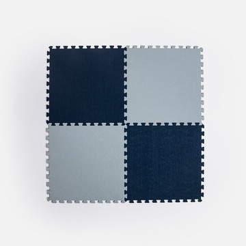 強化版軟式珪藻土拚接吸水地墊 4入組 29x29cm 藍灰