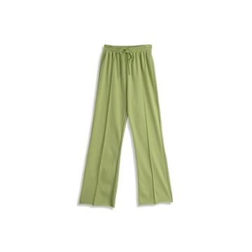 剪接抽繩微喇叭設計棉褲 五色售