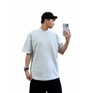『老爺有喜』超重磅高密棉質素T(NOF26058979)-淺灰
