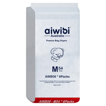 aiwibi 愛薇彼 夜用甄柔瞬吸黏貼型紙尿褲 6~11kg  324片  M