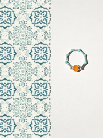 原創手工天然蜜蠟綠松石戒指S925純銀好運戒指防小人尾戒禮物