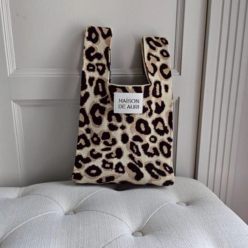 Mini 小提包/ 厚針織/Panther Brown-獵豹棕