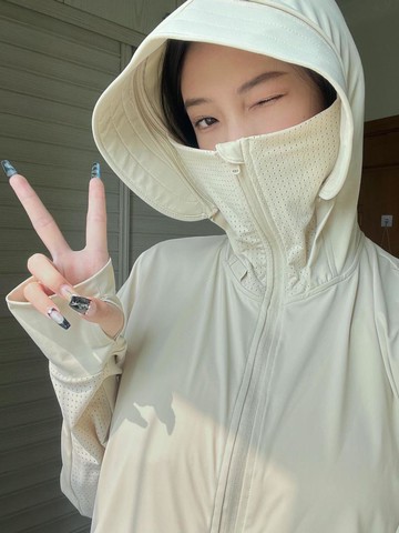 防曬衣女防紫外線冰絲連帽外套夏季寬松百搭長袖透氣超薄款防曬服