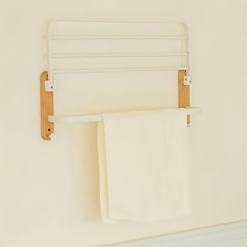 沐慕家居 免釘浴室廚房實木收納架  白色  1組